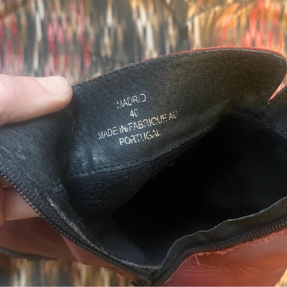 🆕 Bos & Co • red ankle leather booties with side zipper - Picture 8 of 11